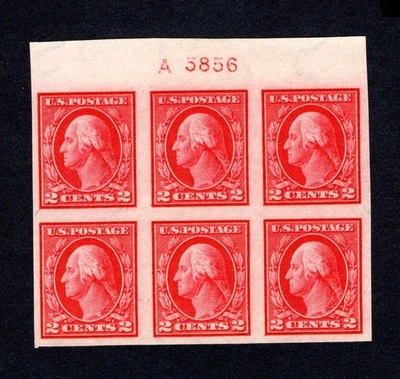 USA Scott # 409 "A" Plate Block of 6 VF OG HR US Stamps - Image 1 of 2
