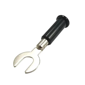 TJ-1097-B, Sato Parts BLACK Large Spade Connector, Solder Type 16AWG Max - Picture 1 of 4