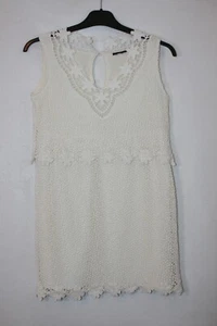 SIZE 8 WHITE CROCHET STYLE MINI DRESS 8283 - Picture 1 of 5
