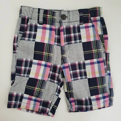Pantalones Cortos Gymboree Niños a Cuadros Blanco, Azul, Rosa Talla 5 Foto 1 de 4