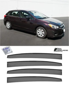For 12-16 Subaru Impreza Hatchback EOS Visors JDM Tape-On Side Window Rain Guard - Picture 1 of 16
