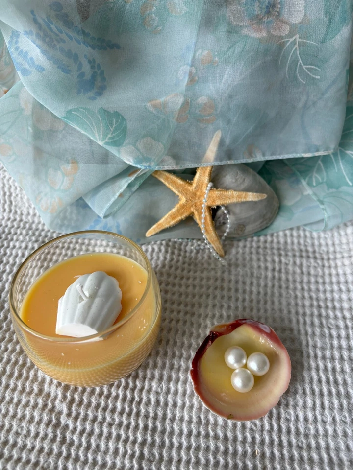 Sunset Citrus & Coconut Soy Jar Candle & Trinket Holder-Free Shipping! - Image 1 of 4