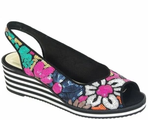 Sandalias Azuree Cannes Cita 8BNB tela diana/negra - Imagen 1 de 9
