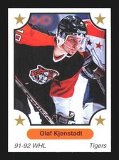 1991 7th Inning Sketch WHL #313 Olaf Kjenstad    Medicine Hat Tigers