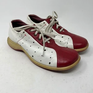 Vintage Heliotrope Woman’s Sneakers sz 8 ½ Red & White Leather Lace Up - Bild 1 von 11