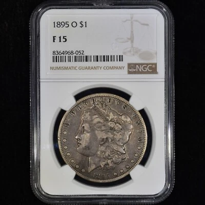 1895-O MORGAN SILVER DOLLAR ✪ NGC F-15 ✪ $1 FINE COIN 053 F15 ◢TRUSTED◣ - Image 1 of 4