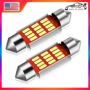 2Pcs Festoon 36mm Canbus LED Bulb White 4014 12SMD C5W Car Reading Dome Light US - Picture 1 of 12