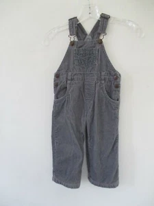 Impidimpi Boy'd Size 86 100% Cotton Solid Gray One-Piece Corduroy Overalls - Picture 1 of 12