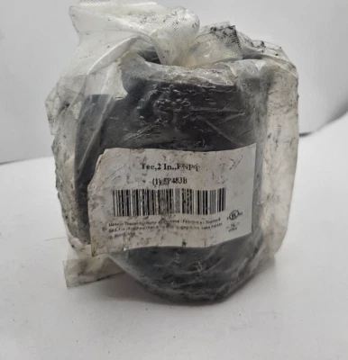 2" x 2" x 2" Tee Class 150 Female NPT Malleable Iron Low Pressure 5P483B - Image 1 of 4