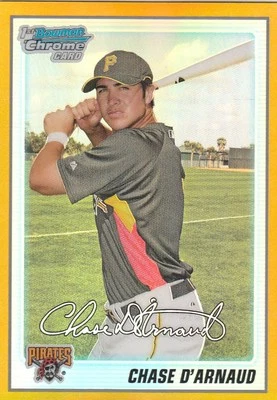 2010 BOWMAN CHROME CHASE D'ARNAUD PIRATES (BRAVES) 1ST CARD GOLD REFRACTOR /50 - Image 1 of 2