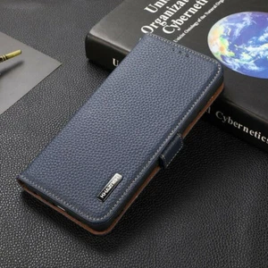 Echt Leder RFID Kartenfach Handyzhülle Tasche Etui für iPhone 14 13 12 11 Xr 7 8 - Bild 1 von 16