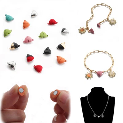 10Sets Love Heart Strong Magnetic Clasp Connector Buckle DIY Bracelet Necklace - Image 1 of 4