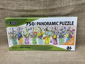 Lang 750 PC Panoramic Jigsaw Puzzle - Birds in the Garden, Herb Jars - NEW! - Picture 1 of 7