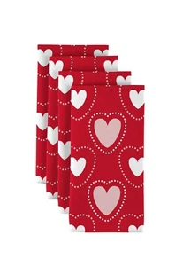 Servilletas rojas de 18"" x 18"" con puntos de corazón 1 docena - Imagen 1 de 1
