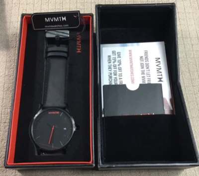 Reloj de vestir MVMT para hombre negro sobre negro - NUEVO EN CAJA Foto 1 de 4
