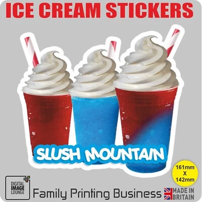 DIGITAL IMAGE LOUNGE ICE CREAM VAN Stickers - Cones - Tubs - Sundaes - Soft Drinks - SLUSH MOUNTAIN