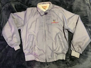 Vintage Walt Disney Studios Jacket Mickey Gray Windbreaker Bomber Mens M Nylon - Picture 1 of 3
