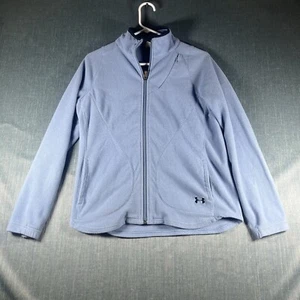 Under Armour Womens Jacket Blue Fleece Long Sleeve Full Zip Size M Polyester - Picture 1 of 14