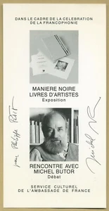 Michel Butor (1926-2016) - Écrivain français - Rare invitation dédicacée en 1997 - Imagen 1 de 2