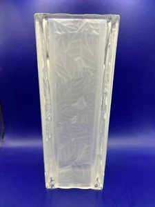 MIKASA Garden Splendor Squared Paneled Clear/Frosted Crystal Vase Height: 9-1/2” - Picture 1 of 6