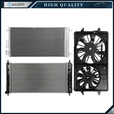Electric Radiator Condenser Cooling Fan Kit For 2008 2009-2012 Chevrolet Malibu - Imagem 1 de 4