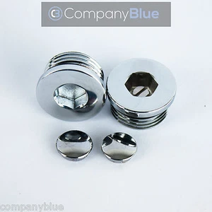 Towel Rail Accessories Air Vent Blanking Plug Caps Slimline Plugs Chrome Covers - Picture 1 of 11