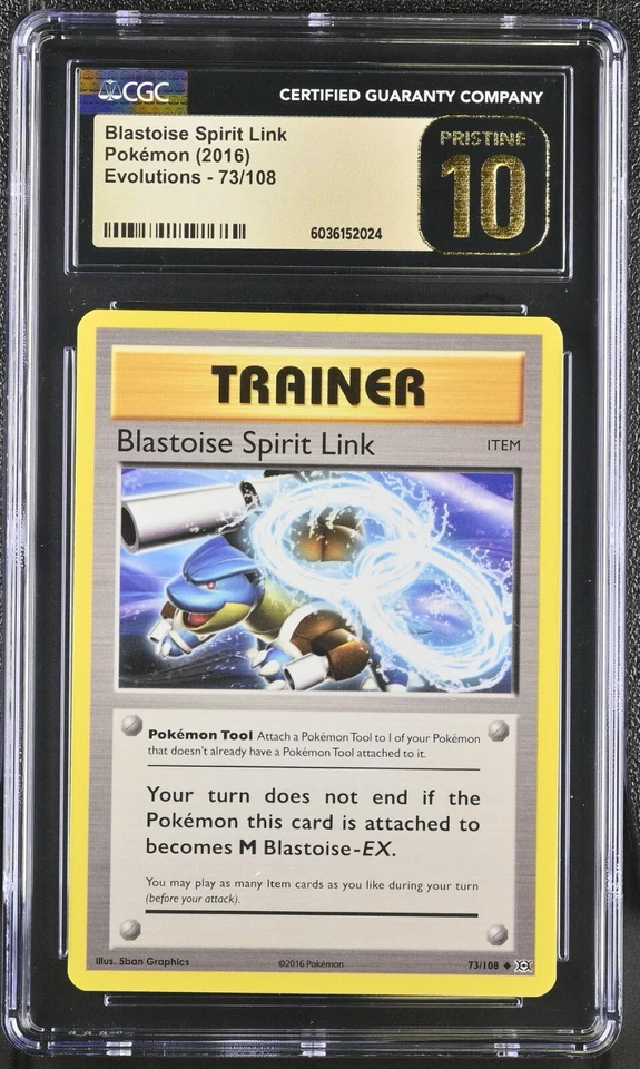 Pokemon Blastoise Spirit Link 73/108 XY Evolutions - CGC 10 PRISTINE - Image 1 of 3