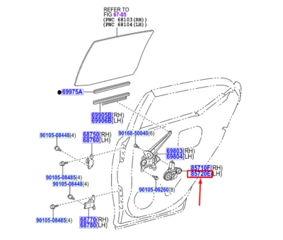 LEXUS CT ZWA10 Rear Left Door Window Control Motor 8571075070 NEW GENUINE - Image 1 of 2