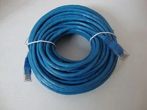 50FT RJ45 CAT5 CAT5E ETHERNET LAN NETWORK D Blue CABLE - Picture 1 of 3