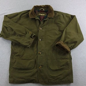 Chaqueta East Island Hombres Medio Verde Pana Cuello Granero Tareas Abrigo Forro a Cuadros - Imagen 1 de 12