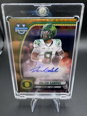 2024 Bowman Chrome U • Dillon Gabriel /50 GOLD AUTO REFRACTOR - Oregon 🔥🔥 - Image 1 of 3