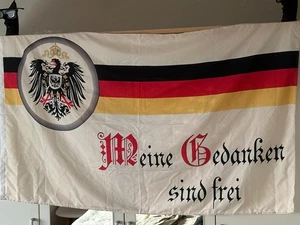 Fahne Flagge Ösen links - Reich Kaiserreich - MEINE GEDANKEN SIND FREI - 147x87 - Bild 1 von 1