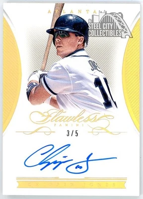 Chipper Jones 2016 Panini Flawless Holo Gold Autograph Card #FS-CJ 3/5 - Image 1 of 2