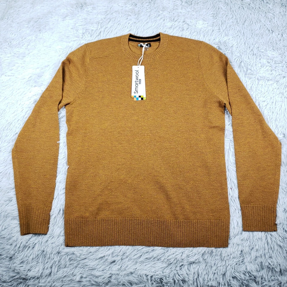 NEW SmartWool Merino Wool Sweater Mens S Wool Blend Fox Brown Stetch Performance - Image 1 of 4
