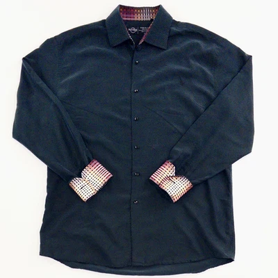 Camisa Hard Rock XL Negra Abotonada Manga Larga Puño Abatible Guitarra Logo Suave Modal Foto 1 de 4