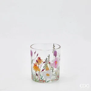 EDG Enzo De Gasperi Kerzenhalter Rudbeckia Zylinder H 10 cm D 9 cm White Violet - Bild 1 von 1