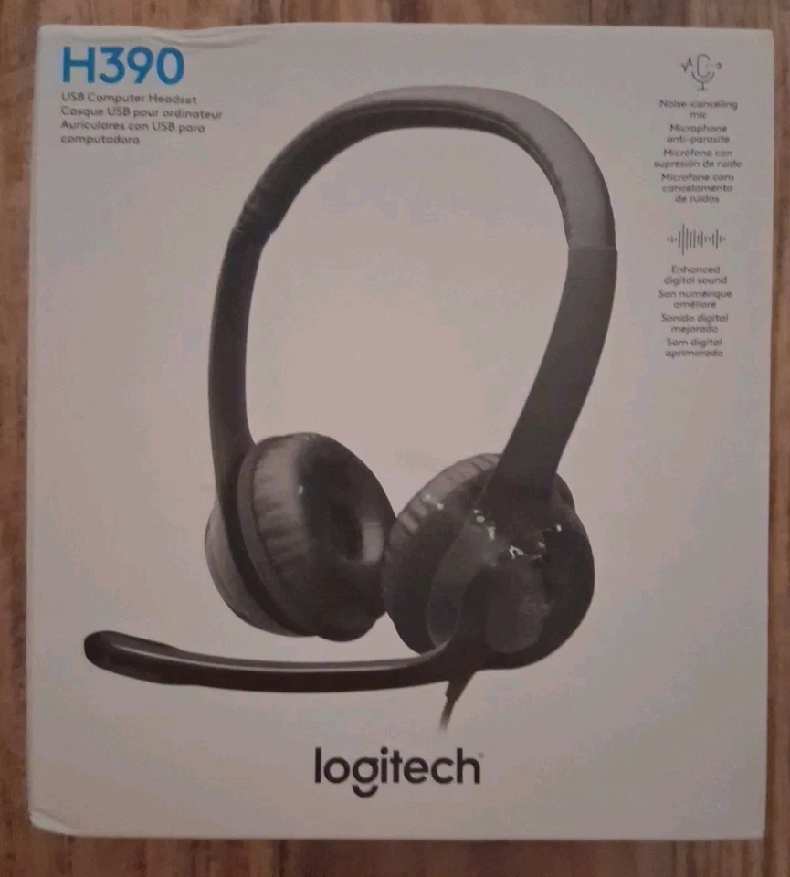 Logitech H390 Wired Headset For Pc/Laptop, Stereo Headphones New, Free Shipping! - Image 1 of 2