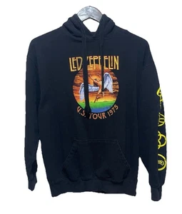Official Led Zeppelin Black Hoodie US Tour 1975 Adult Medium Hammer Of The Gods - Picture 1 of 7