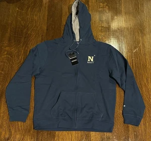 Navy Midshipmen Hoodie Reißverschluss Sweatshirt Herren Large Top of the World blau neu mit Etikett - Bild 1 von 8