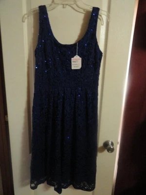 NUEVO VESTIDO MUJER RSVP ELLIE SIN MANGAS AZUL COBALTO CON LENTEJUELAS TALLA 6 FORMAL (TUB8 Foto 1 de 4