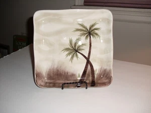 TableTops Unlimited  Bahama Hand Painted Collection 8 1/2" Square  Plate - Picture 1 of 5
