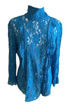 Top de encaje festoneado Smythe azul talla M DEFECTOS Foto 1 de 4