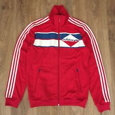 Adidas Originals mens vintage retro style Red Track Tracksuit Top Jacket size L