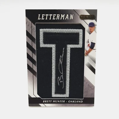 Brett Hunter 2008 Razor Letterman #4/5 Black/Silver  #BEH-T Autograph Baseball - Image 1 of 3