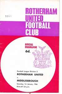 1965 1966 ROTHERHAM UNITED V MIDDLESBROUGH - Picture 1 of 1