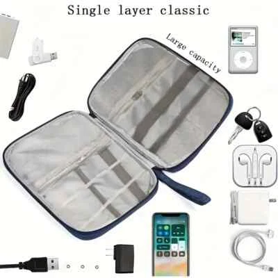 Bolsa de armazenamento cabo de viagem eletrônica digital USB gadget organizador estojo protetor - Imagem 1 de 4