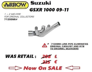 SUZUKI GSXR 1000 2009 09 2010 10 2011 11 ARROW EXHAUST MID PIPE 1 2 Cat Elim - Picture 1 of 3