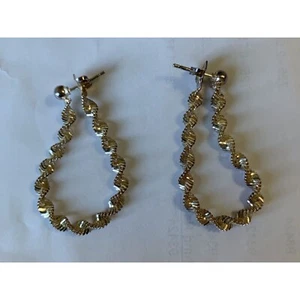 Sterling Silver Twisted Chain Earrings - Picture 1 of 9