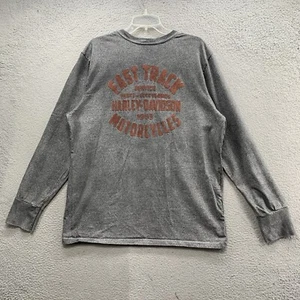 Harley Davidson Fast Track Long Sleeve Shirt Double Sided Gray Motorcycles XL - Picture 1 of 14