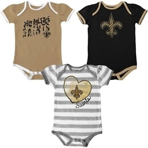 New Orleans Saints Girls Team Color 3 piezas Creeper Set Camisa Bebé Infantil - Imagen 1 de 1